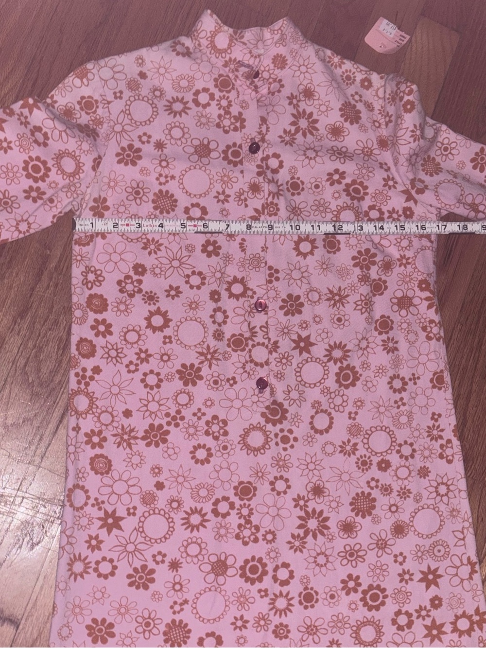 RARE Vintage Laura Ashley Wales Pink Floral Mod Mini Dress 60s 70s Made in Wales - Picture 7 of 10